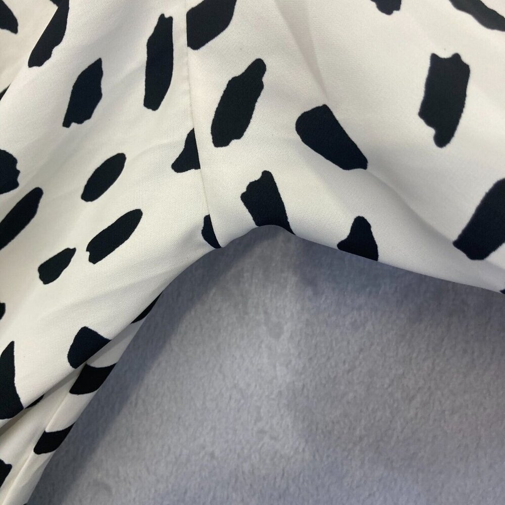 Umgee Dalmatian Tiered Ruffle Dress Size Large White Polka Dot 3/4 Sleeve Spring - Picture 10 of 13